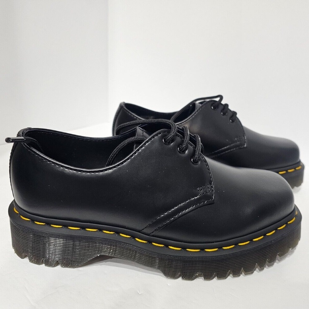 Dr Martens 1461 Women’s Size 7 US Bex Square Toe Smooth Black Leather Shoe